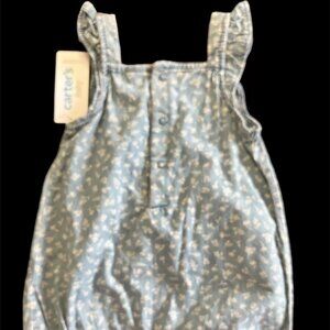 Carters, baby girl, one-piece, distressed blue, 12 months